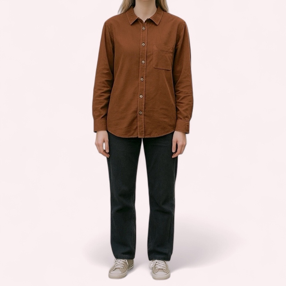 Zara | Carmel Brown Corduroy Lightweight Button Up Shirt Shacket Fall SZ‎ Small